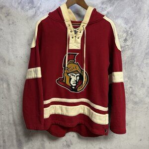 Ottawa Senators Hockey Hoodie Sweatshirt Mens Large 24x26 OTS Red